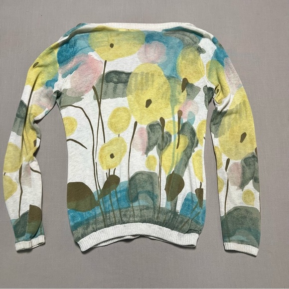 Anthropologie Guinevere Floral Print Button Front Cardigan Sweater XS - Picture 9 of 14